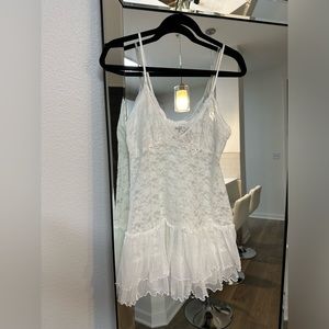 In Bloom by Jonquil Women's Medium White Babydoll Lingerie Chiffon Lace Bridal